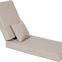 AOFEITE Outdoor Water-Resistant Olefin Chaise Lounge Cushions with Pillow, Weather and Fade Resistant Patio Furniture Lounge Chair Cushion Ideal for Patio, Lawn, Garden, Gray Apricot, 72"L x 21"W x5"T-image-29
