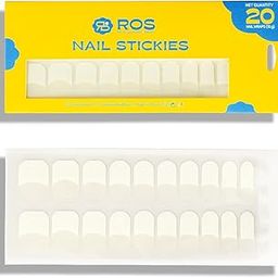 ROS Beauty Nail Stickies | 20 Count | Easy-to-Apply Vibrant Nail Art Stickers | Long-Lasting, Lightweight, & Mess-Free | Unique Designs for Effortless DIY Manicure | Classique-50