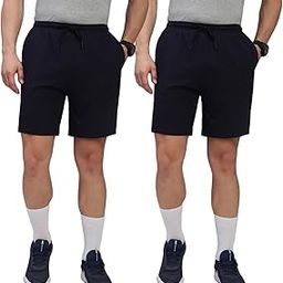 Men's Cotton Regular Fit Solid Shorts with Side Pockets_COZI_2141_NB_L_2PC Navy-image-12