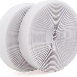 Turtlegrip Non Adhesive Hook & Loop Tape,Fabric Fastener Interlocking Tape for Sewing Crafts, DIY, Clothes, Shoes etc. white2Mx25MM-76