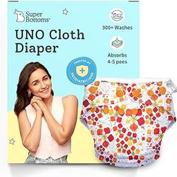 SuperBottoms UNO Freesize Cloth Diaper | Cloth diaper for babies 0 to 3 years | Washable & Reusable cloth diaper | Comes with cloth diaper inserts | 1 Organic cotton Soaker (Gulmohar <3)-image-5
