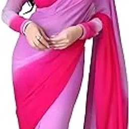 sidhidata Women's Printed Ombre Georgette Ready To Wear One Minute Saree With Unstitched Blouse Piece (Millan)-picture-7