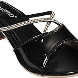 Women's Elegant Heeled Sandal with Rhinestone Strap - Comfortable Slip-On Party & Casual Footwear-image-81