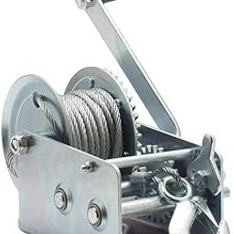 Hand winch Steel Cable 2500lbs (1136 kg) 2-Speed Gear Boat Trailer Winch with Hook Towing Hand Crank Winch for ATV-14
