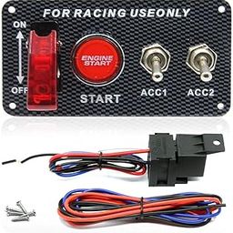 AUTO MT DC 12V Ignition Switch Panel 4 in 1 Car Engine Start Push Button Switch Toggle Panel with Indicator Light For Racing Car-image-45