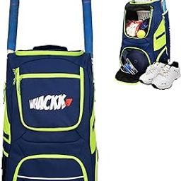 Whackk Crowe 60L Unisex Navy Cricket Kit Bag Backpack | Youth Size | 2 Bat | Shoe/Helmet Pocket | Main Compartment 14.75" Leg Pad | Bottle Holder | Easy Access Pocket | Player Edition Youth-image-17