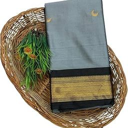RAJMALA Women's Cotton Silk Paithani Saree Soft Lightweight Fabric with Traditional Zari Border and Matching Blouse Piece-2