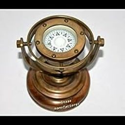 Antique Brass Nautical Gimbal Compass, Vintage Ship's Binnacle Gimballed Compass, Hiking Trekking Travelling Tool & Decorative Item-image-34