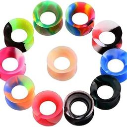 MERISHOPP® 11 Pairs Flexible Silicone Flared Plugs Tunnel Ear Gauge Stretching 14mm|Jewelry & Watches | Fashion Jewelry |11 Pairs Silicone Ear Plugs s-image-90