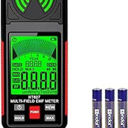 EMF Meter, 3-in-1 Portable Electromagnetic Field Radiation Detector Handheld EMF Tester for EF, RF, MF, WiFi Signal, Radio Frequency Detector Suitable for Home Office EMF Inspections Ghost Hunting-image-64