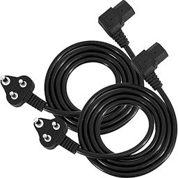 Storite 1.5M 2 Pack PC 3 Pin PC Power Cable 90 Degree L Shape Power Cable 18AWG IEC Lead Replacement for Desktop, Monitor & Printer - Black-26