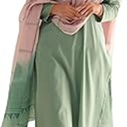 Women's Rayon Viscose Solid Straight Kurta with Pant & Dupatta-picture-2