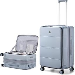 Hardside Expandable Checked Luggage, 24 Inch Top Opening Trunk Luggages with Spinner Wheels, All-PC Hard Shell Suitcase, Lightweight TSA Checked-Medium(Grey, 83L)-image-11