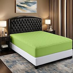 Waterproof Mattress Pad with Microfiber Top, 100 GSM Filling & Non - Woven Back – Soft, Breathable, Noiseless, Bed Protector for All Seasons - Sage - 48x72 Inches-image-99