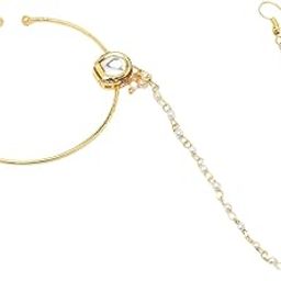 Women's Mixed Metal Artificial Kundan nose-ring - Traditional Jewellery Set for Women (White)-13