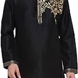 Men's Silk Blend Patchwork Kurta-image-82