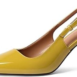 Slingback Heels for Women 3.5 in / 4 in Kitten Heel Closed Toe Pumps Dress Shoes-image-42