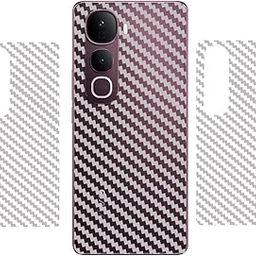 DVANK™ (Pack of 2 BACK LAMINATION SKIN COMPATIBLE FOR VIVO Y400 PRO 5G || 3D CARBON FIBER ULTRA-THIN PROTECTIVE FILM (TRANSPARENT) WITH EASY INSTALLATION KIT-image-91