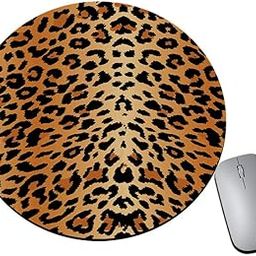 BLISSart Mouse Pad Non-Slip Rubber Mousepad for Laptops Gaming Computer PC HD Printed Round Mousepads- Leopard Print Wildflower (8 Inches)-picture-18
