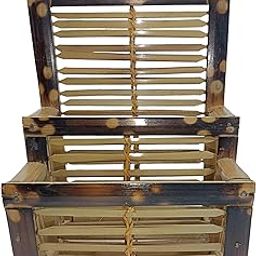 HunarKraft Natural Bamboo Storage Stand | Wall Hanging Magazine Holder | Multipurpose Organiser Rack| Decorative Holder for Home and Office| Showpiece For Office Room (Design-01)-32