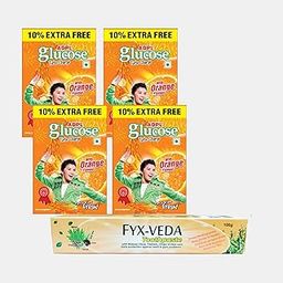 ADPL Glucose Turbo Charge Orange 220 gm (Pack of 4) (FREE FYX-VEDA Herbal Toothpaste 100 gm) | IEnergy Drink & Hydration Booster | Glucose Powder for Energy | Natural Toothpaste for Gum Health-image-57