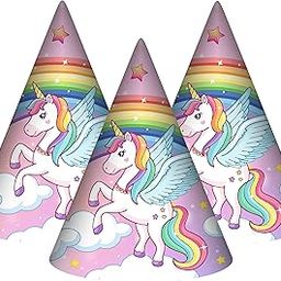 Party Baazaar Unicorn Birthday Caps for Girls | Magical Party Hats with Glitter Horn | Unicorn Themed Party Caps (Pack of 10)-picture-32