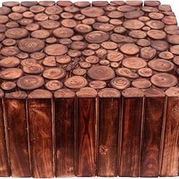 Square Wooden Stool, 20 cm, for Cafe, Outdoor, Living Room, Bedroom, Kitchen Square Small Wooden Stool for Cafe Outdoor Furniture Picnic Garden Living Room Bedroom Kitchen Home D�cor-image-17