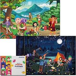 The Puzzl Co - Set of 2, 150 Pieces Adventure Jigsaw Puzzle for Kids, Hiking & Star Gazing, Large Size - 45 * 30 cms, Puzzle for Kids 6+ Years, Brain Teaser, Birthday Gift-24