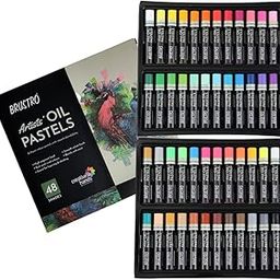 BRUSTRO Artists Oil Pastels | 48 Shades | Smooth, Multicolor, Intermixing, Bright and Intense Colours | Ideal for Students, Professionals, Non-Toxic, School.-28