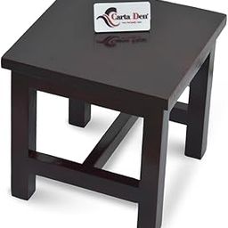 11.5 in Wooden Seating Stool - Small Step Nature Beach Chair Under Desk Indoor and Outdoor for Sitting - Footstool for Living Room Kitchen Bathroom - Planter for Garden Black-30