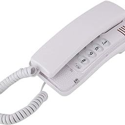 Bewinner Wired Corded Phone, Landline Phone Without Caller ID Display, Desktop Wall Phone for Home with Flash Function/Mute/Last Number Redial(White)-picture-17