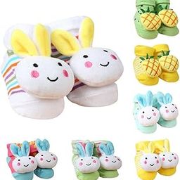 Cotton New Born Cartoon Soft Modern Socks Cum Shoes - Pack Of 2 Pairs - Unisex (Colour And Design May Vary - 0-6 Months), Multicolor-image-61
