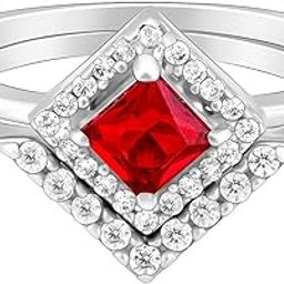 925 Silver Princess in Red Ring, Fixed Size, Indian - 12, US - 6 |Gift for Girlfriend| With Certificate of Authenticity and 925 Stamp | 6 Months Warranty*-image-12
