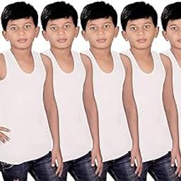 Cotton Tank Top Vest for Men and Boys, Pack of 5, White-image-41