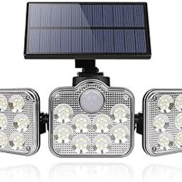 Fruhrer Solar 3 Head Outdoor Lights with Remote Control Security Lighting with 3 Modes Solar Motion Sensor Light Wireless Design-image-99