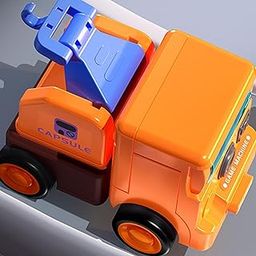 Fashion My Day Transforming Robot Toy Car Construction Truck Toy for Party Favor Boys Girls Orange-image-63