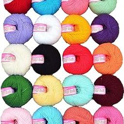 Vardhman Knitting Yarn Soft Wool Ball - 20 Pieces,Multicolor,25gram-picture-24