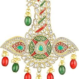 Multicolor Crystals and Meenakari Work Enamel Kalangi Pagri Turban Brooch for Groom/Men (KL1001020GMul)-image-25