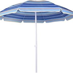 RAINPOPSON Garden Umbrella without Stand 7ft Outdoor Big size for Hotel,Shop,Restudent Patio Garden Umbrella (Blue Stripe)-picture-10