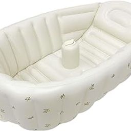 MYADDICTION Inflatable Baby Bathtub Cartoon Baby Shower Pool for Garden Outdoor Backyard Olive-picture-26