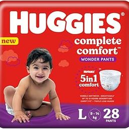 Huggies Complete Comfort Wonder Pants Large (L) Size Baby Diaper Pants, 28 count, with 5 in 1 Comfort-picture-25