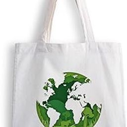 Canvas Tote Bags for Women, College Bag for Girls, Tote Bag for Shopping, Travel & Beach Bags for Women - Green Earth - D No - 016-image-93