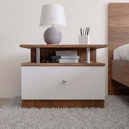 COUCH CULTURE Pico Engineered Wood Bedside End Table with 1 Drawer Storage | Night Stand for Bedroom | Open & Closed Storage Side Table - Leon Teak DIY(Do-It-Yourself)-image-76