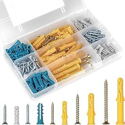 Scout, Drywall Anchors and Screws Assortment Kit 230PCS, 115 Plastic Wall Anchors and 115 Philips Flat Head Screws, 5 Sizes Galvanized Screws and Wall Plug Bolts with Organizer Box-11