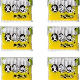 B-Birds Cotton Ear Buds 100% Pure Soft Cotton Swabs for Nose Ears Cleaning | 100 Pcs | Pack of 6-18
