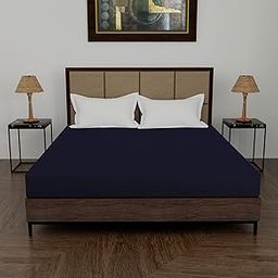 Daksh Waterproof Soft Terry Cotton Breathable and Hypoallergenic Elastic Fitted Mattress Protector/Bed Cover - 72 x 78 Inch |6 x 6.5 Feet | 182.88 x 198.12 CM - King Size, Navy Blue-image-88