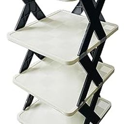 NYALKARAN Shoe Rack with Shelf | Foldable Plastic Shoe Rack with Shelves for Bedroom, Entryway & Living Room | Multipurpose Footwear Stand for HOM-7