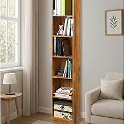 Callas Multipurpose Engineered Wood Bookcase | Books Storage Organizer for Kids | Multi-Purpose Shelves for Books Storage (Walnut, 06 Layer)-image-38