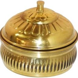JAIN ART VILLA Small Brass Bowl for Tikka, Traditional Sindoor Box, for Jain Gandodhak, Elegant Storage of Sacred Vermilion Powder (2inch)-image-91