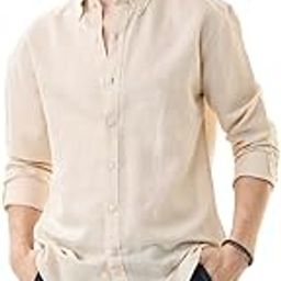 Men Casual Shirt | Slim Fit Full Sleeve Button-Down Collar Solid Pattern | Premium Linen Blend & Breathable Fabric for Everyday Wear & Semi-Formal Occasions-image-54